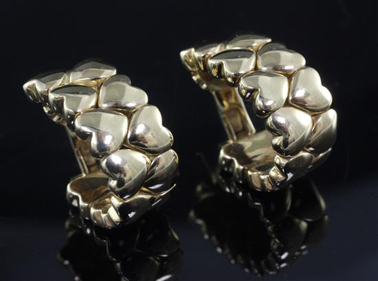 A pair of 18ct gold Cartier half hoop earrings, 20mm.